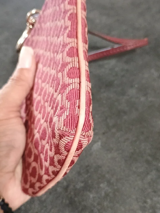 Coach Pink/Red Signature Wristlet - Picture 5 of 10